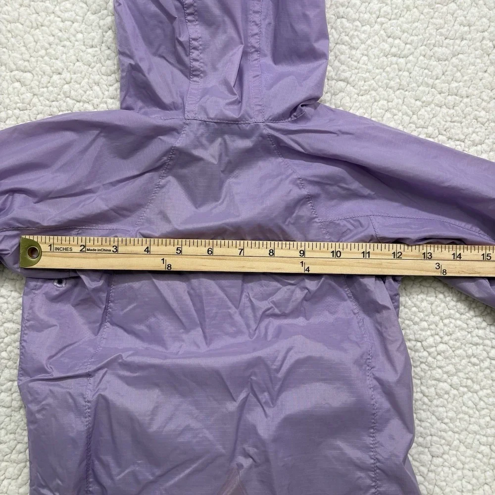L.L.Bean Toddler Girls Rain Jacket Purple Hooded Full Zip Lightweight 12-18M